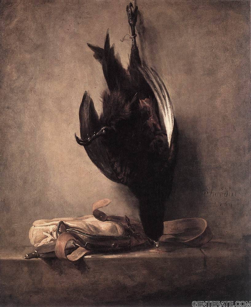 Bodegon Con Dead Pheasant Y Cazando Bag Chardin — Jean Baptiste Simeon Chardin