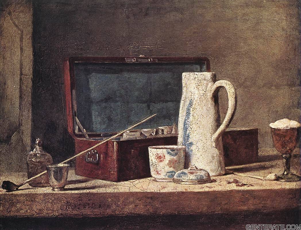 Bodegon Con Pipa Jug Chardin — Jean Baptiste Simeon Chardin