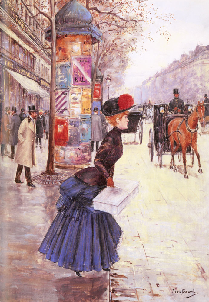 Jeune Femme Traversant Le Boulevard Beraud — Jean Beraud