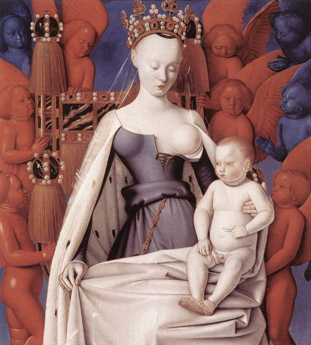 Virgen Y Nino Surrounded De Angeles Fouquet — Jean Fouquet