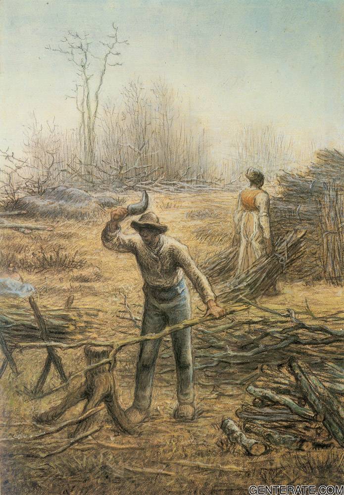 Bucheron Preparant Des Fagots Millet — Jean Francois Millet — Realismo