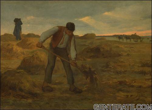 Campesino Spreading Manure Millet — Jean Francois Millet — Realismo