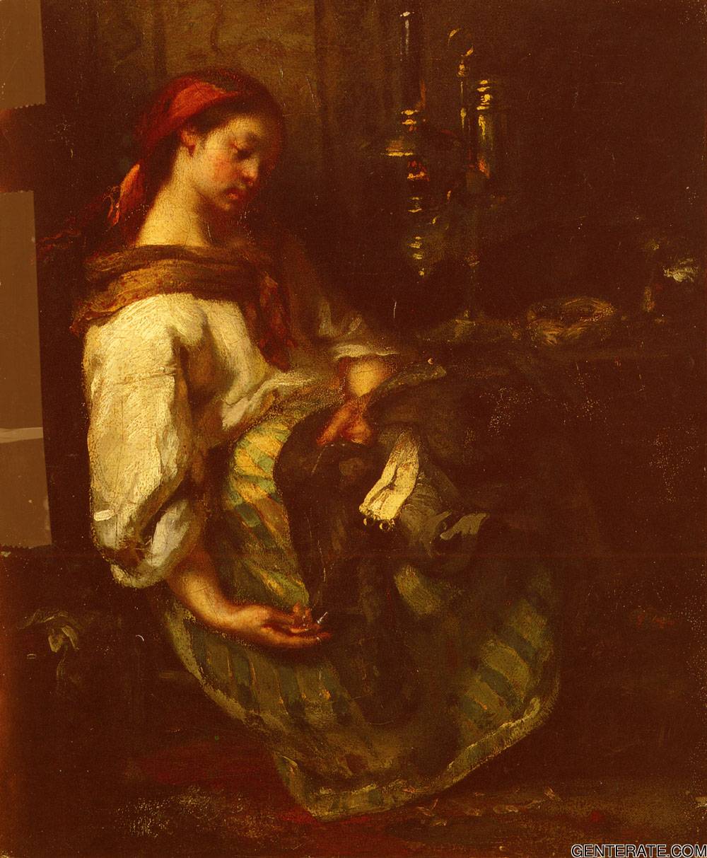 Couseuse Endormie Millet — Jean Francois Millet — Realismo