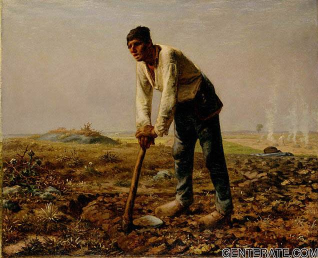 Hombre Con Hoe Millet — Jean Francois Millet — Realismo