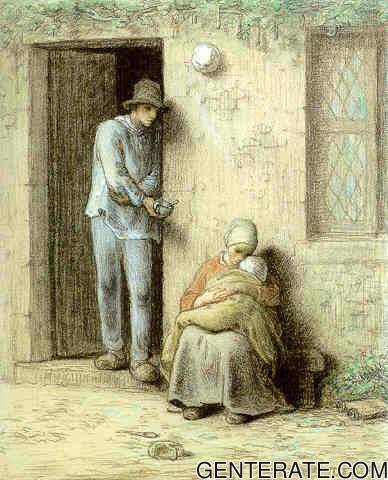 Le Nourrisson O Lenfant Malade Millet — Jean Francois Millet — Realismo