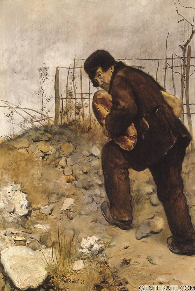Hombre Con Two Loaves De Pan Raffaelli — Jean Francois Raffaelli