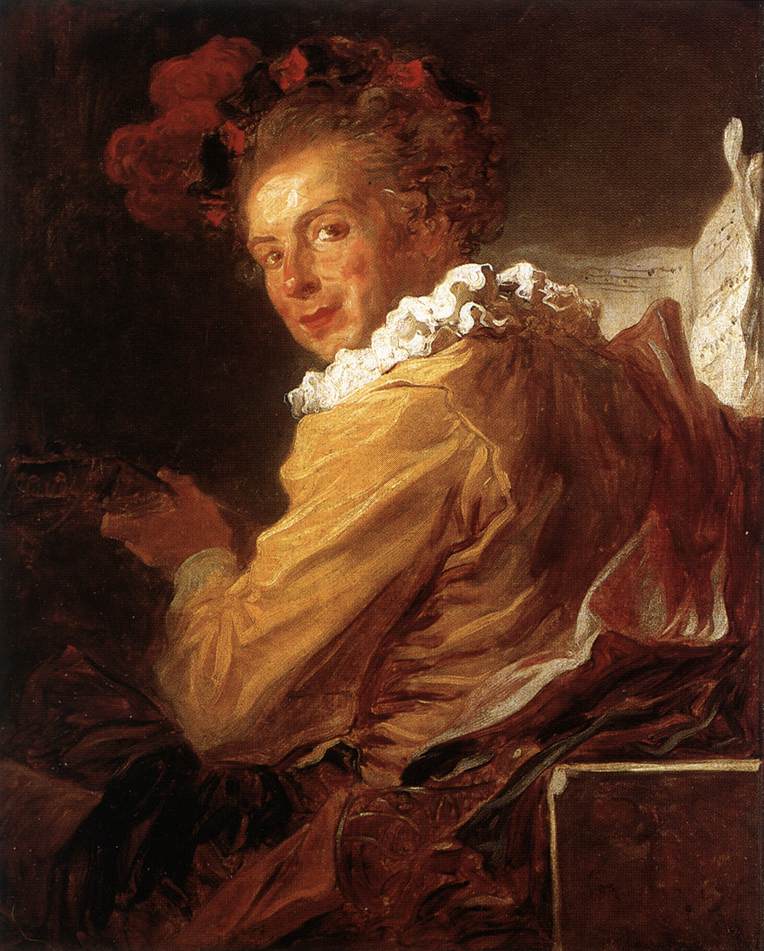 Hombre Jugando Instrument Fragonard — Jean Honore Fragonard
