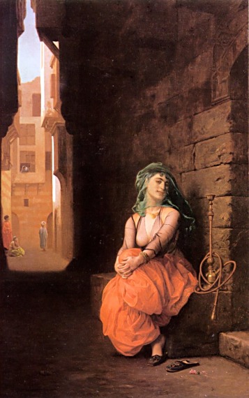Arab Chica Con Waterpipe Gerome — Jean Leon Gerome