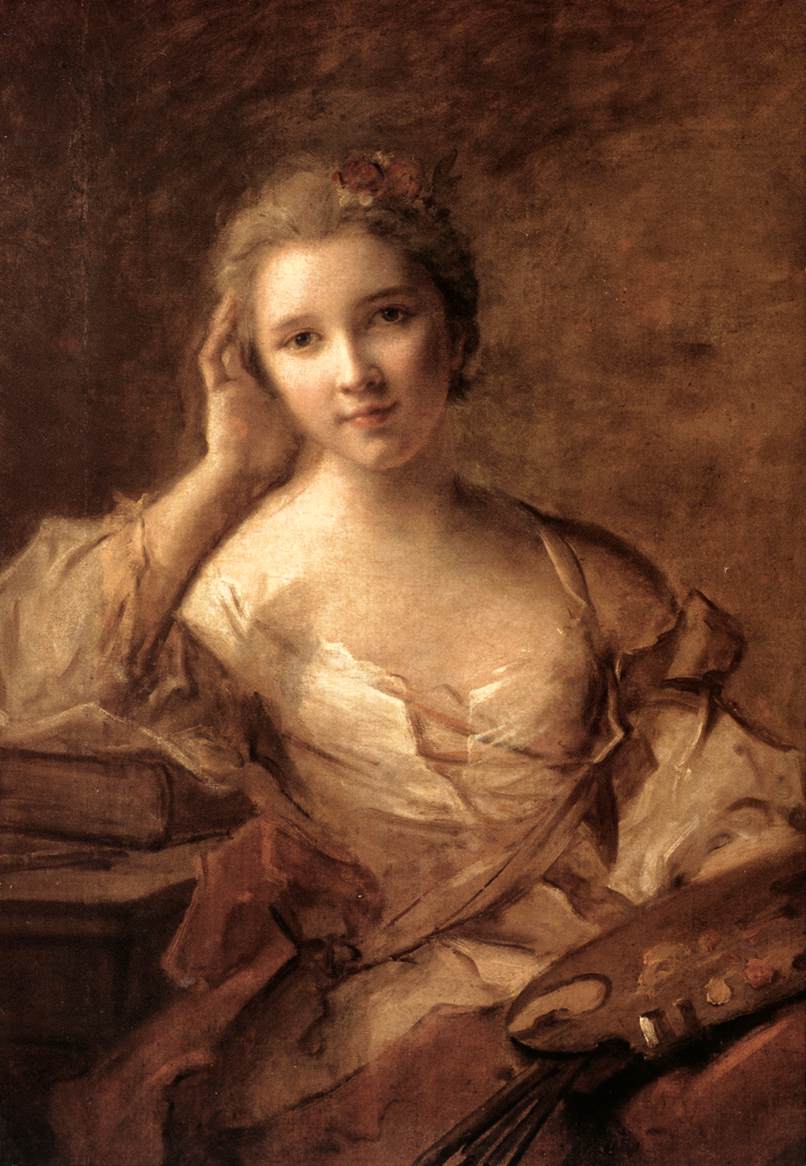 Retrato De Joven Mujer Painter Nattier — Jean Marc Nattier