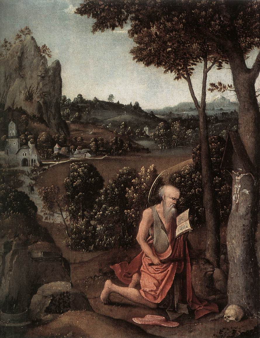 Rocky Paisaje Con Santo Jerome Patenier — Joachim Patenier
