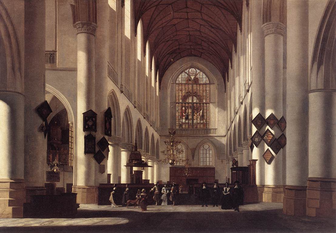Interior De San Bavo En Haarlem Berckheyde — Job Adriaensz Berckheyde