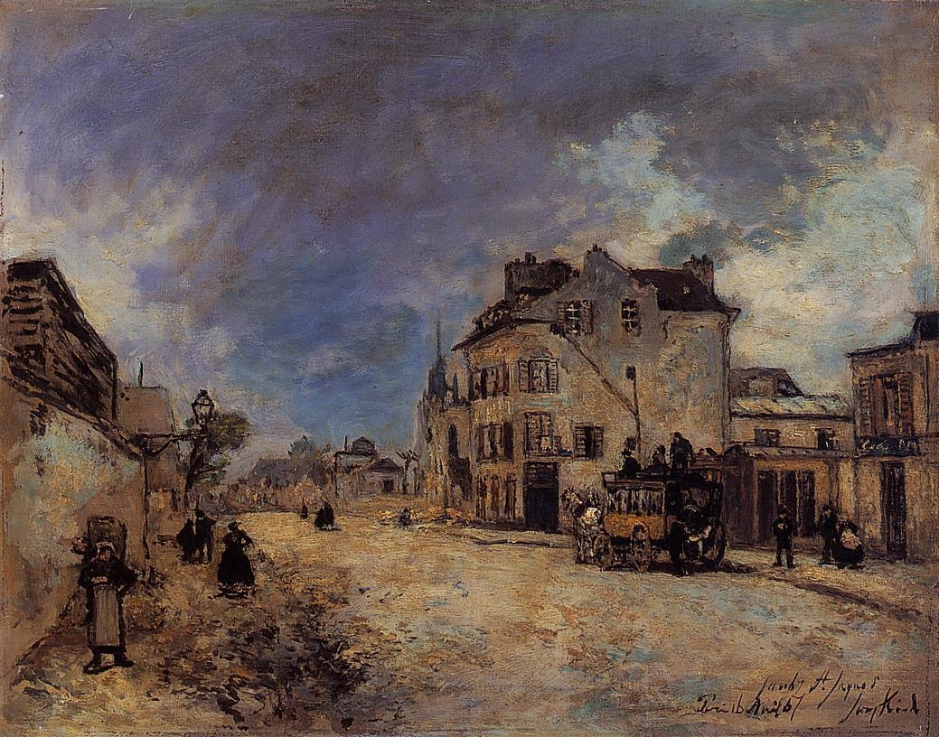 Faubourg Santo Jacques Stagecoach Jongkind — Johann Barthold Jongkind