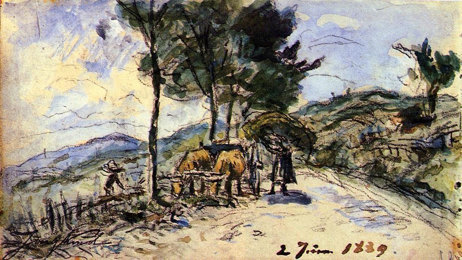 Hitch De Bulls Sobre Camino Jongkind — Johann Barthold Jongkind