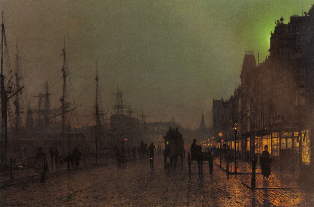 Gourock Cerca De Clyde Shipping Docks Grimshaw — John Atkinson Grimshaw