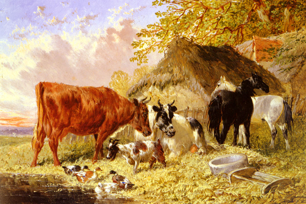 Caballos Cows Ducks Y Goat De Farmhouse Herring — John Frederick Jr Herring