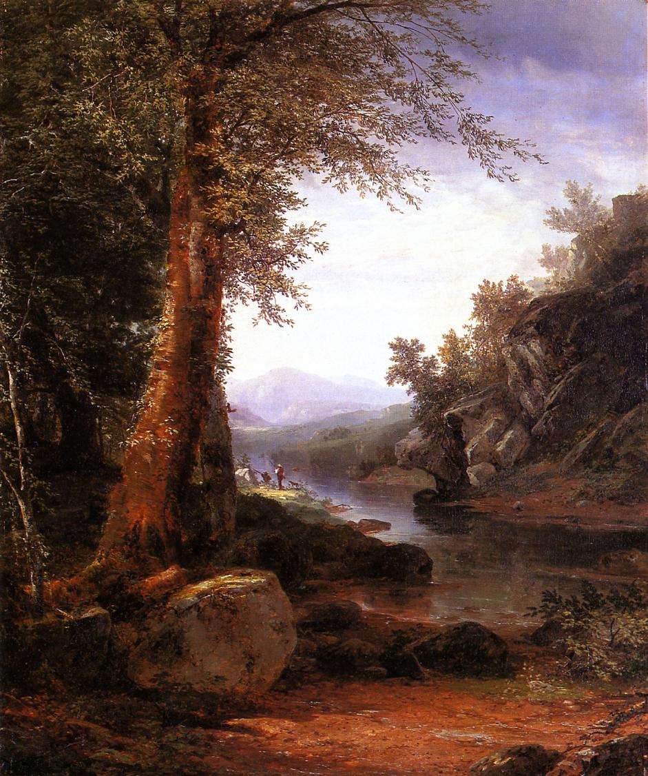 Hunters Sobre Riverbank Kensett — John Frederick Kensett