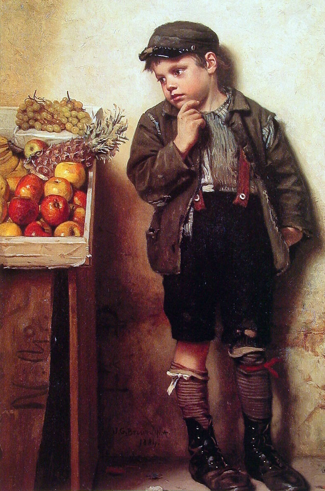 Eyeing Fruta Stand Brown — John George Brown