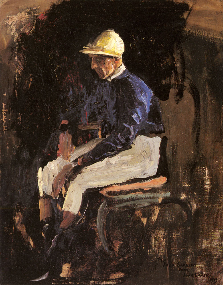 Retrato De Joe Childs Rothschilds Jockey Lavery — John Lavery