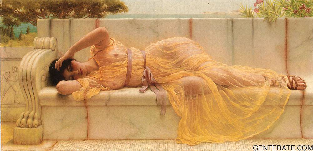 Chica En Amarillo Drapery Godward — John William Godward