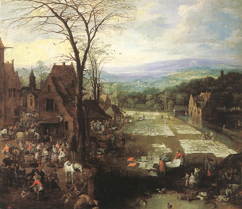 Flemish Mercado Y Lavandose Place Momper — Joos De Momper