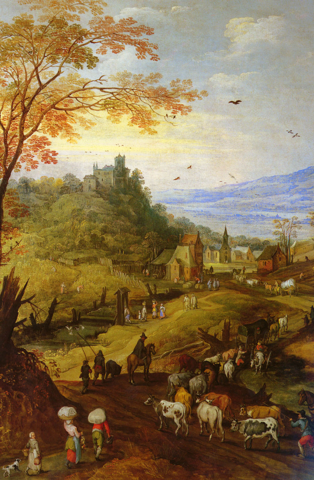 Rocky Paisaje Con Cattle Sobre Camino Momper — Joos De Momper
