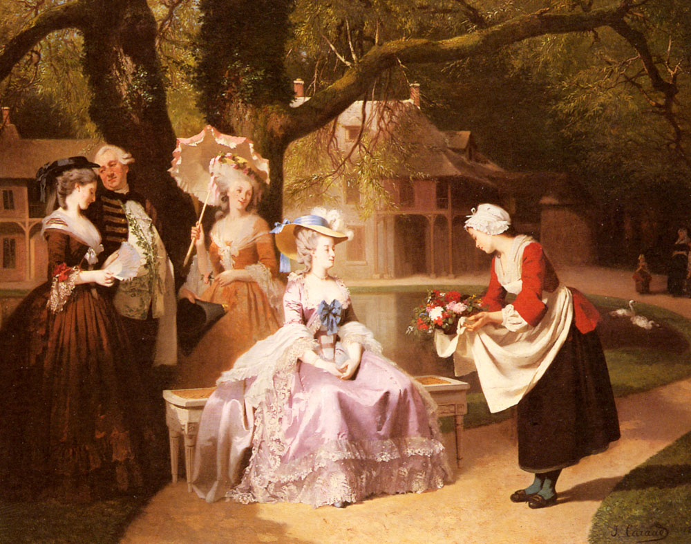 Marie Antoinette Y Louis Xvi En Jardin De Tuilerie Caraud — Joseph Caraud