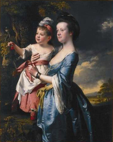 Retrato De Sarah Carver Y Her Daughter Sarah Wright — Joseph Wright