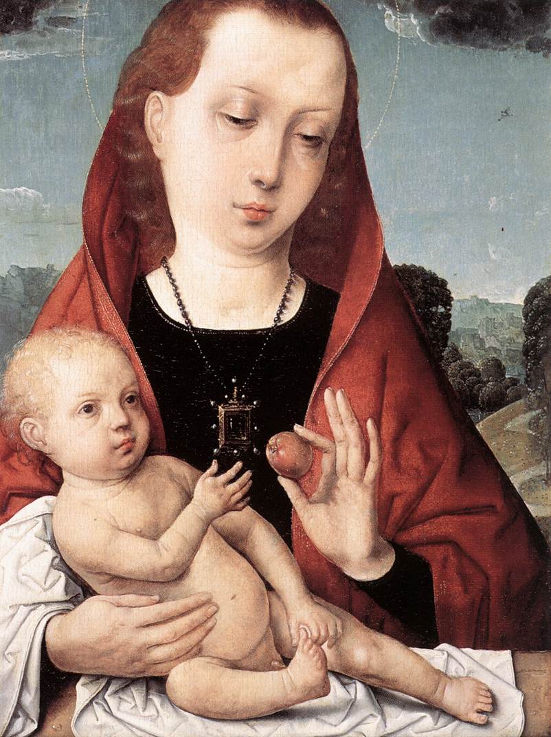 Virgen Y Nino Antes De Paisaje Flandes — Juan De Flandes