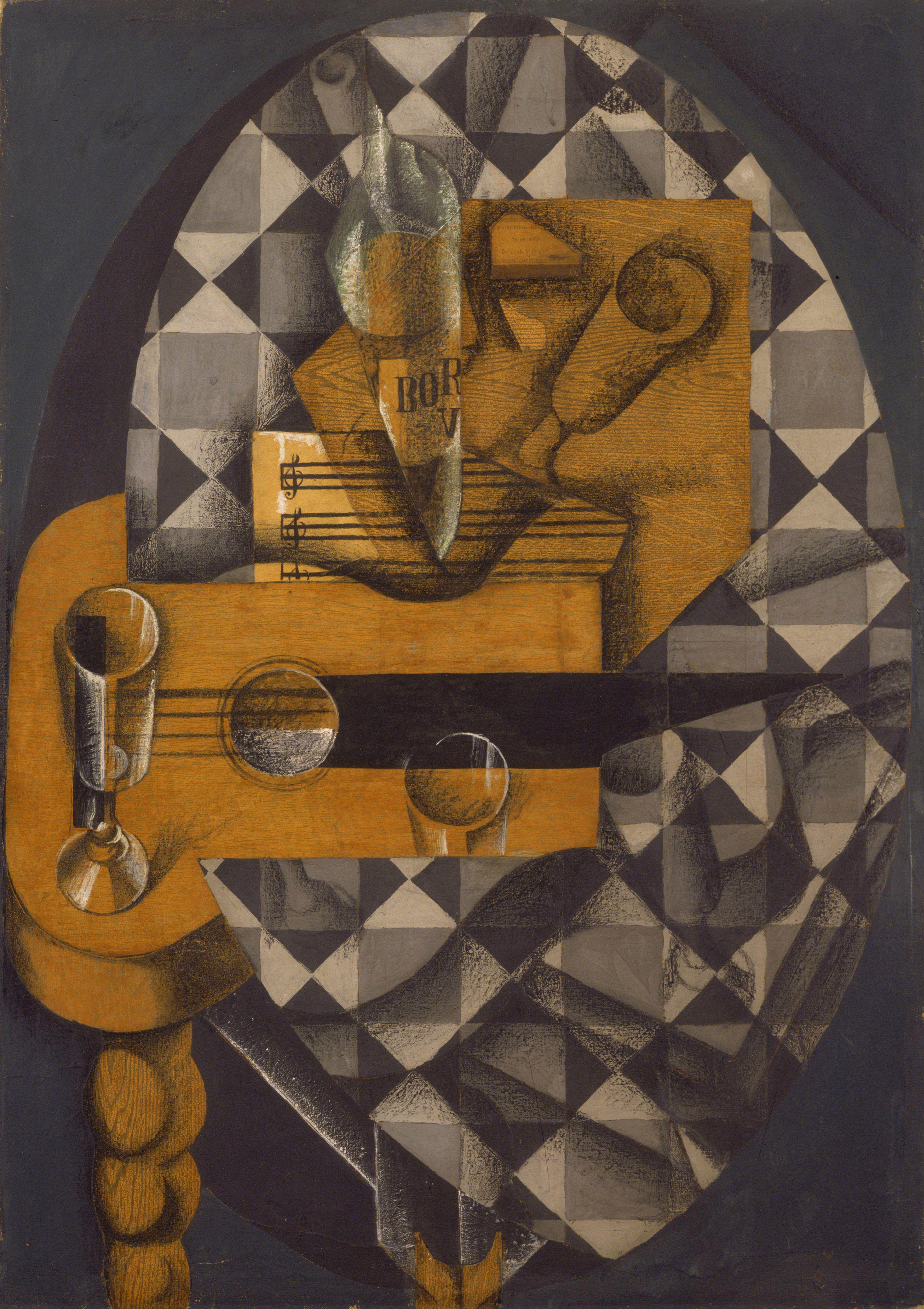 Guitarra Y Glasses Gris — Juan Gris