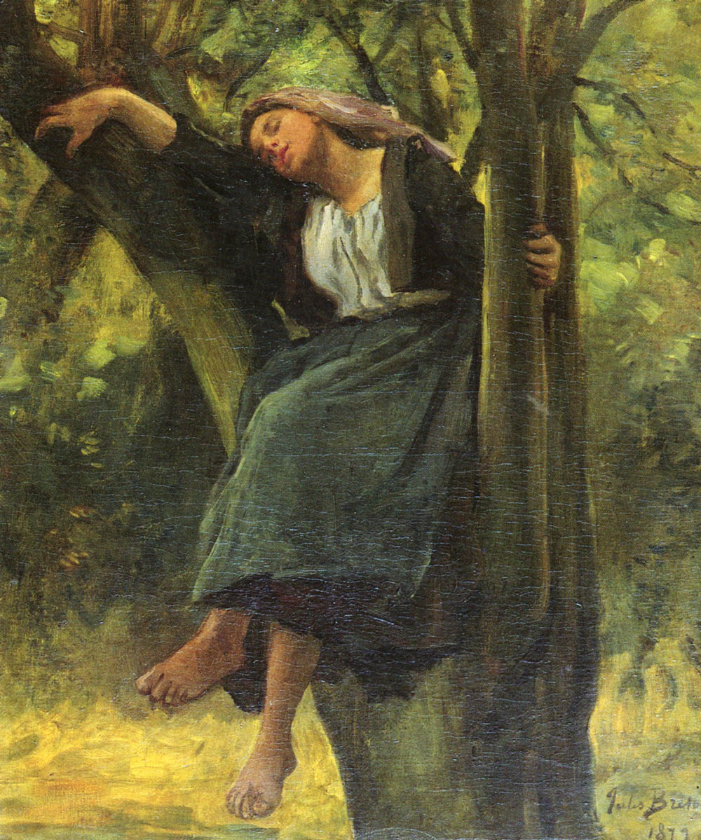 Asleep En Bosque Breton — Jules Breton