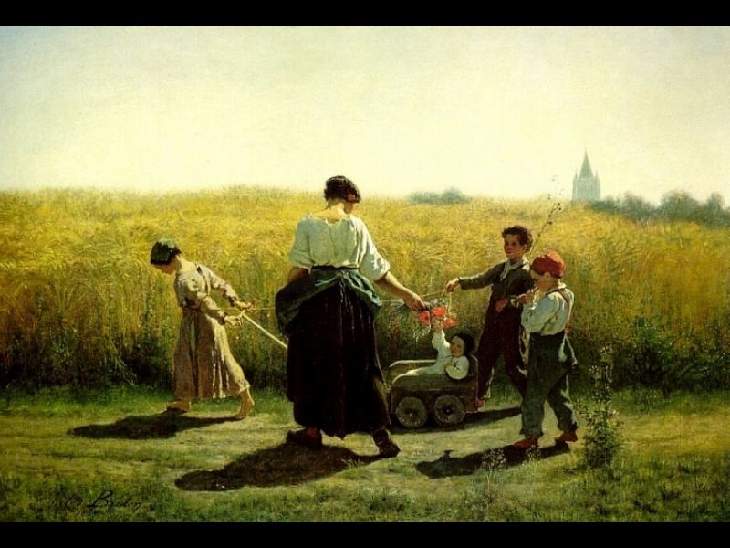 Departure Para Fields Breton — Jules Breton