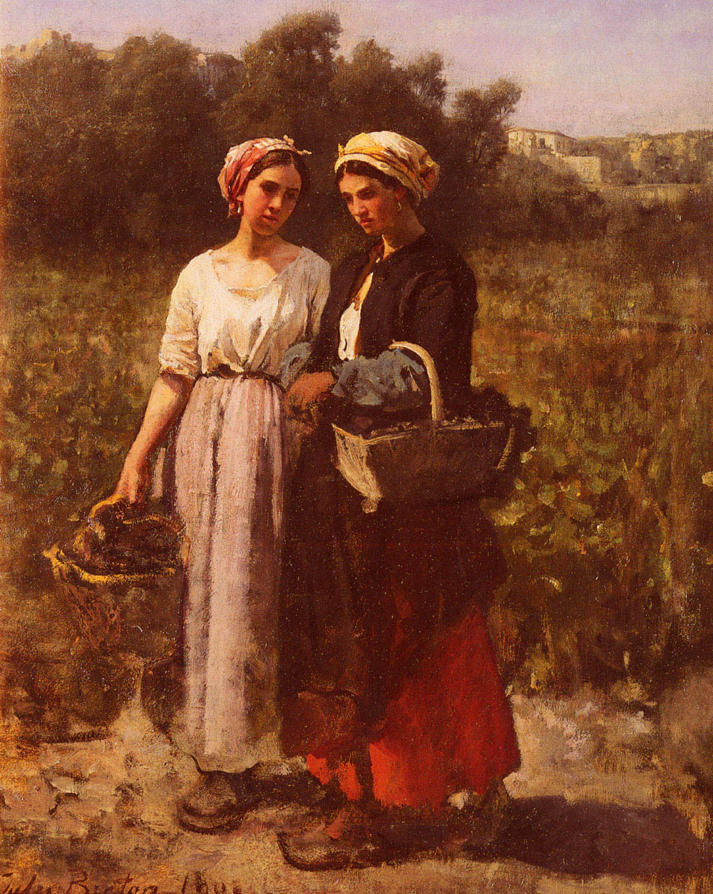Grape Cosecha En Chateau Lagrange Breton — Jules Breton