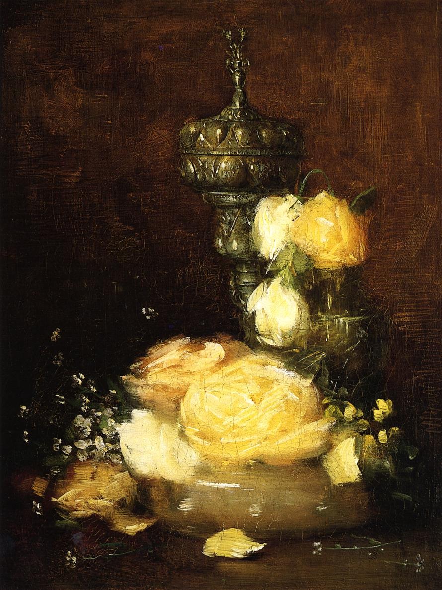 Plateado Chalice Con Rosas Weir — Julian Alden Weir