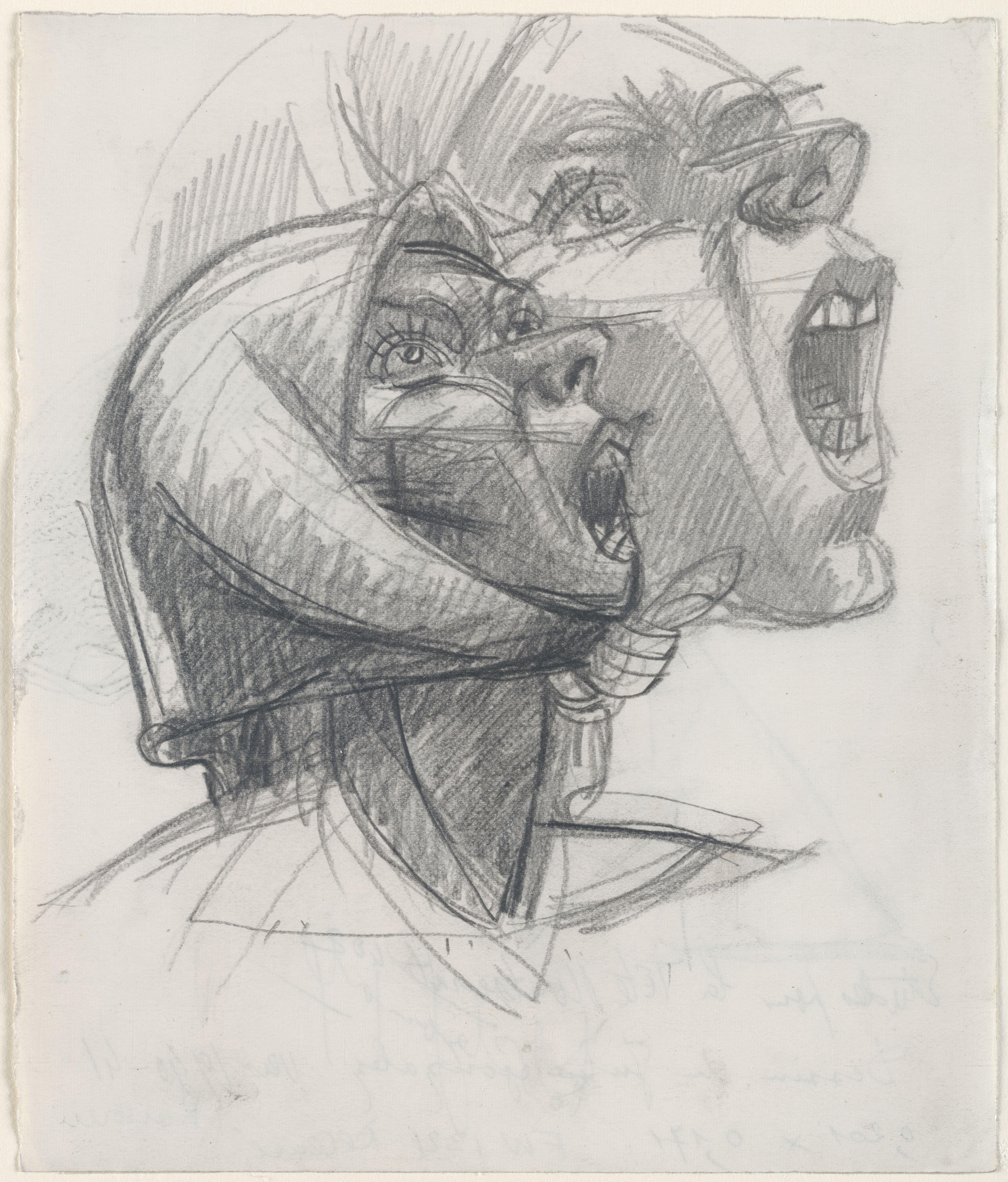 Estudio Para Cabeza De Montserrat Llorando No 2 Gonzalez — Julio Gonzalez