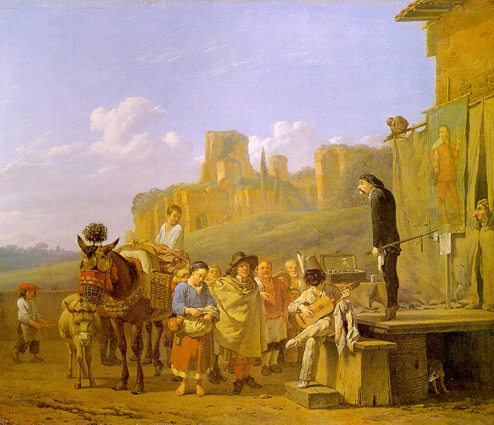 Party De Charlatans En Italian Paisaje Dujardin — Karel Dujardin