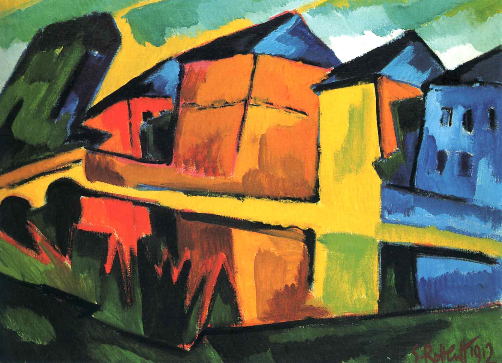 Tres figuras en el bosque (Mujeres en el bosque), Karl Schmidt-Rottluff