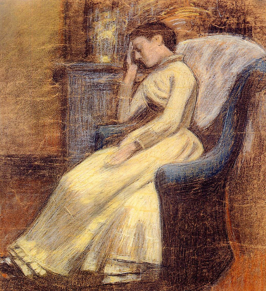 Julie Lemmen Durmiendo En Armchair — Lemmen