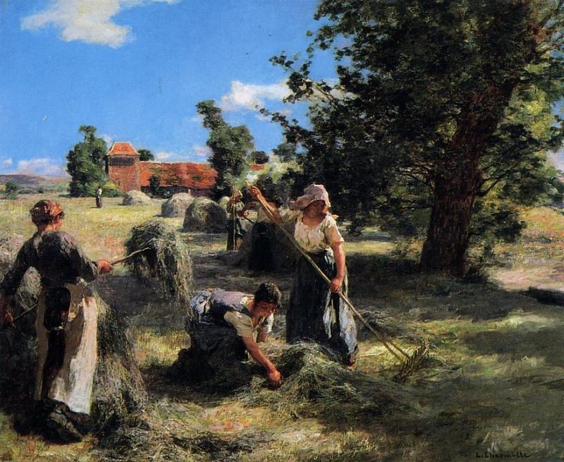 Cosecha En Granja Sobre Rue Chaily Lhermitte — Leon Augustin Lhermitte