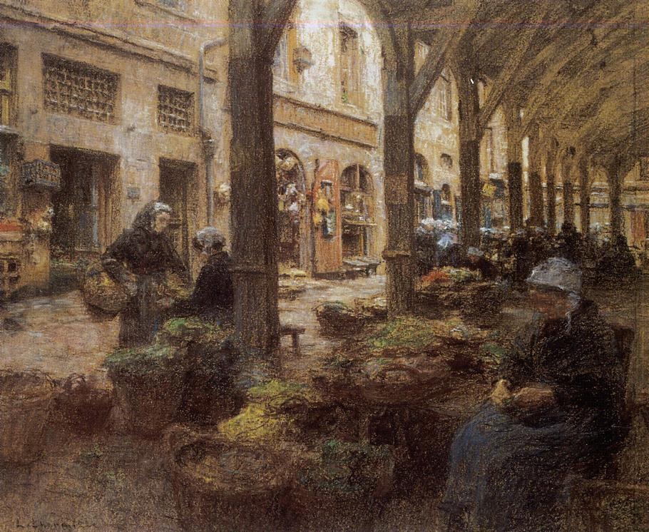 Covered Vegetable Mercado San Malo Lhermitte — Leon Augustin Lhermitte
