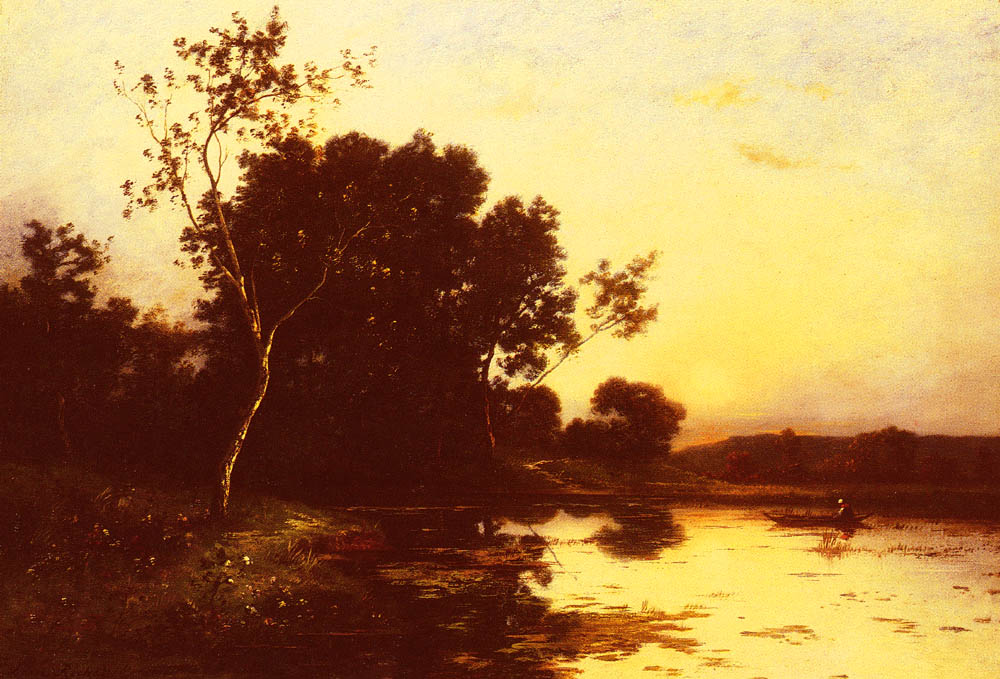 Le Lac Au Crepuscule Richet — Leon Richet