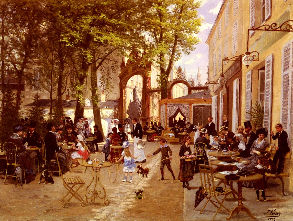 La Terrasse Du Cafe Du Glacier Voirin — Leon Voirin