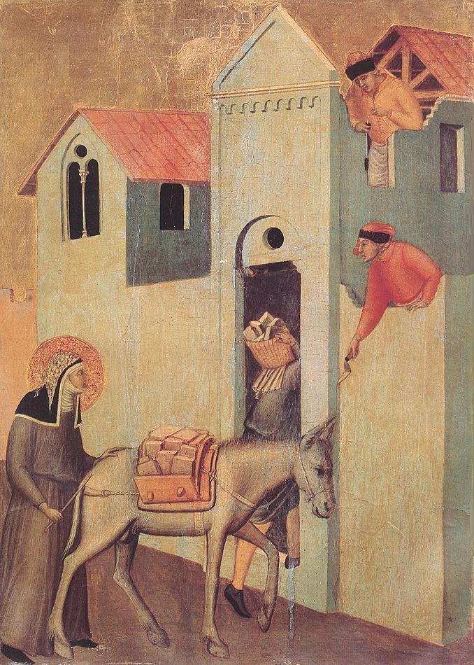 Beata Umilta Transport Bricks Hacia Monasterio Lorenzetti — Lorenzetti