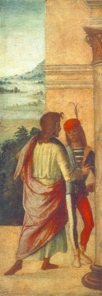 Two Joven Hombre En Columna Detalle Costa — Lorenzo Costa