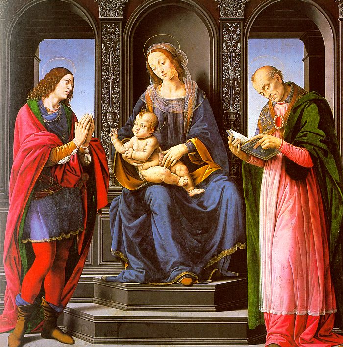 Virgen Y Nino Con San Julian Y San Nicholas De Myra Credi — Lorenzo Di Credi