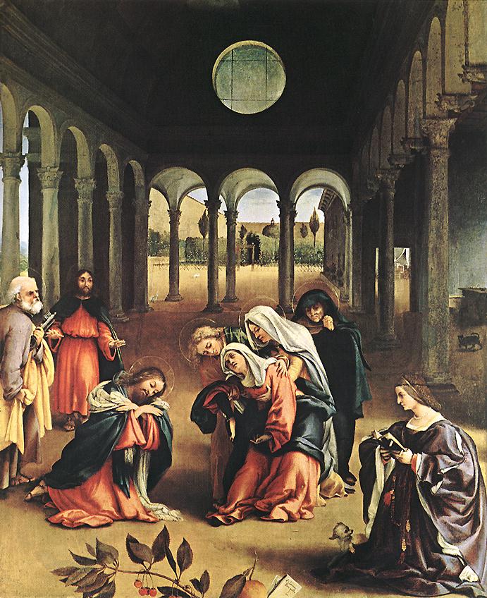 Cristo Taking Leave De His Madre Lotto — Lorenzo Lotto