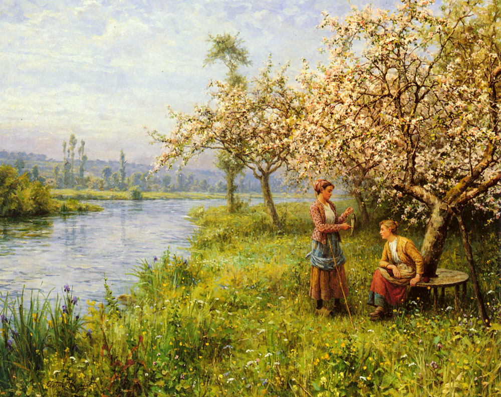 Country Mujeres Despues De Pescando Sobre Veranos Dia Knight — Louis Aston Knight