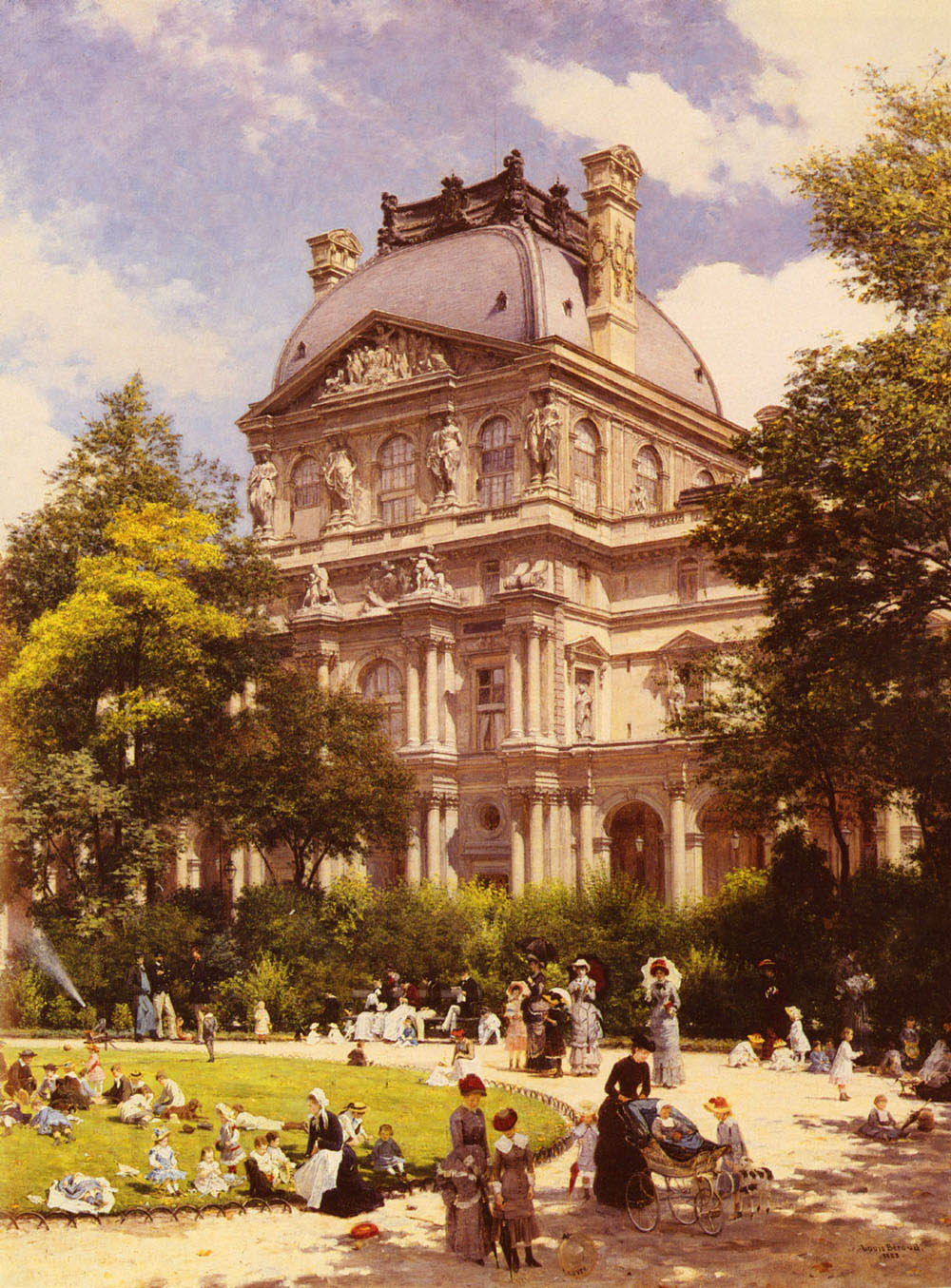 Gardens De Carrousel Y Richelieu Pavillion En Beroud — Louis Beroud