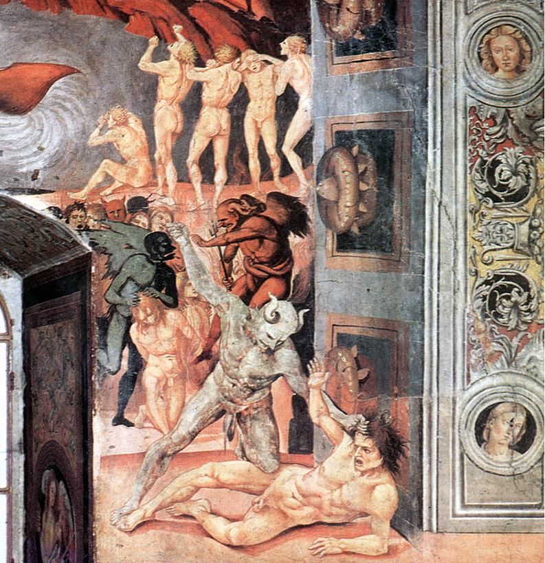 Damned Being Plunged En Infierno Detalle 2 Signorelli — Luca Signorelli
