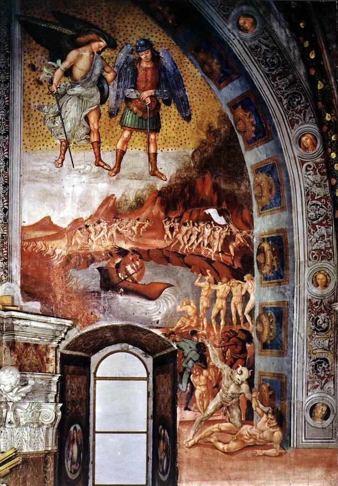 Damned Being Plunged En Infierno Signorelli — Luca Signorelli