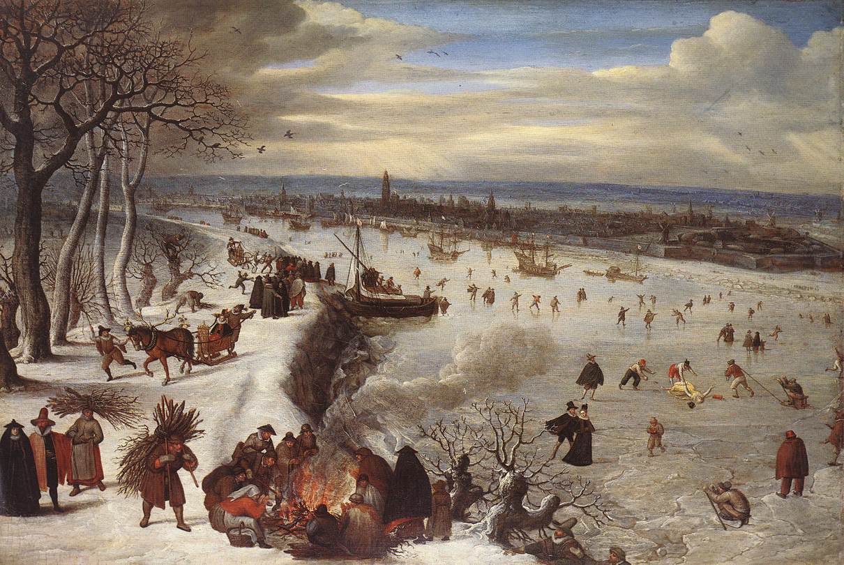 Vista De Antwerp Con Helado Schelde Valkenborch — Lucas Van Valkenborch